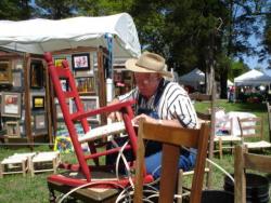 Man weaving chair